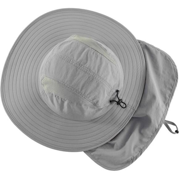 Home Prefer Mens UPF 50+ Sun Protection Cap Wide Brim Fishing Hat with Neck - Picture 3 of 7